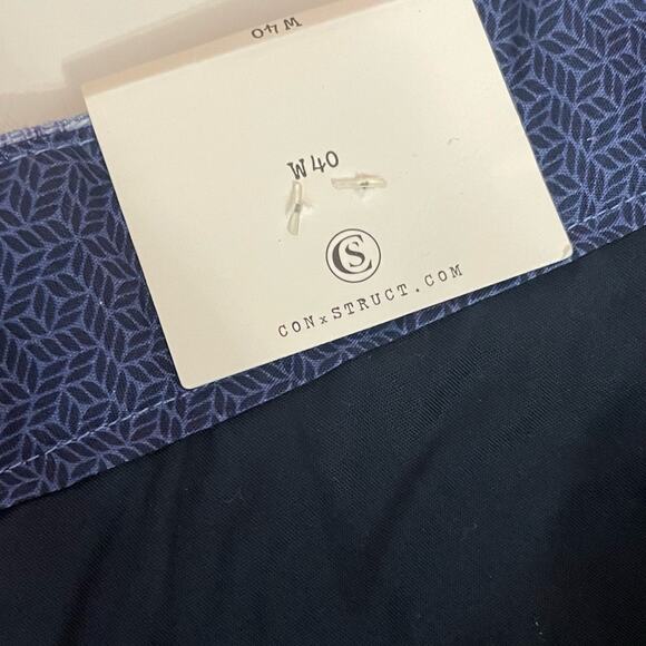 CON.STRUCT Crosshatch Stretch Cotton Chino Shorts Navy Men’s Sz 40 - Picture 5 of 7